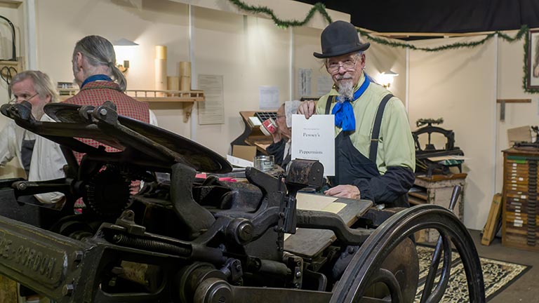 Print shop at Dickens Fair
